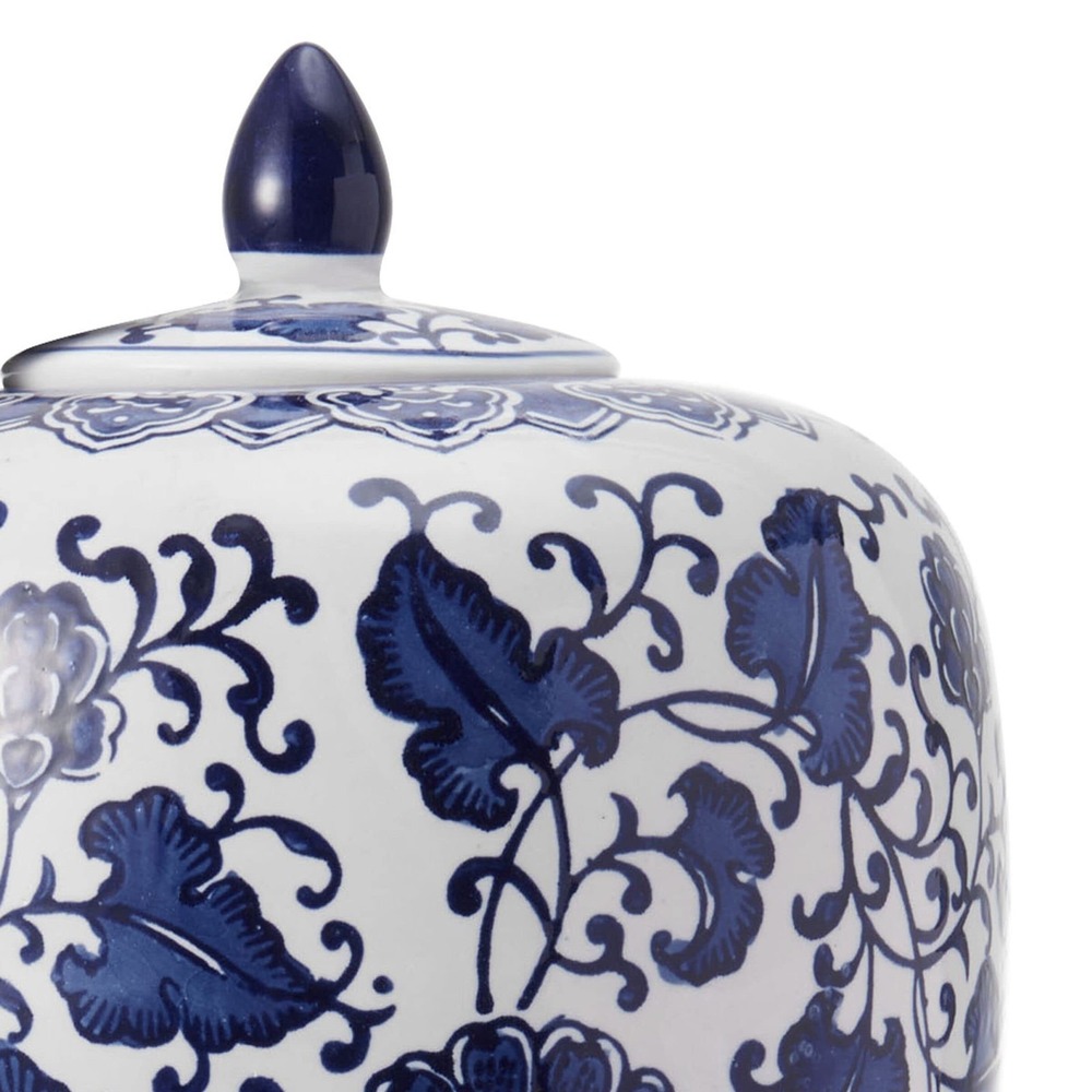 Mikasa Inch Blue and White Floral Ceramic Canister with Lid 5248977 - Picture 4 of 6